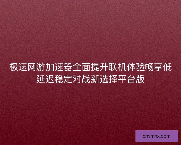 极速网游加速器全面提升联机体验畅享低延迟稳定对战新选择平台版 极速网游加速器全面提升联机体验畅享低延迟稳定对战新选择平台版